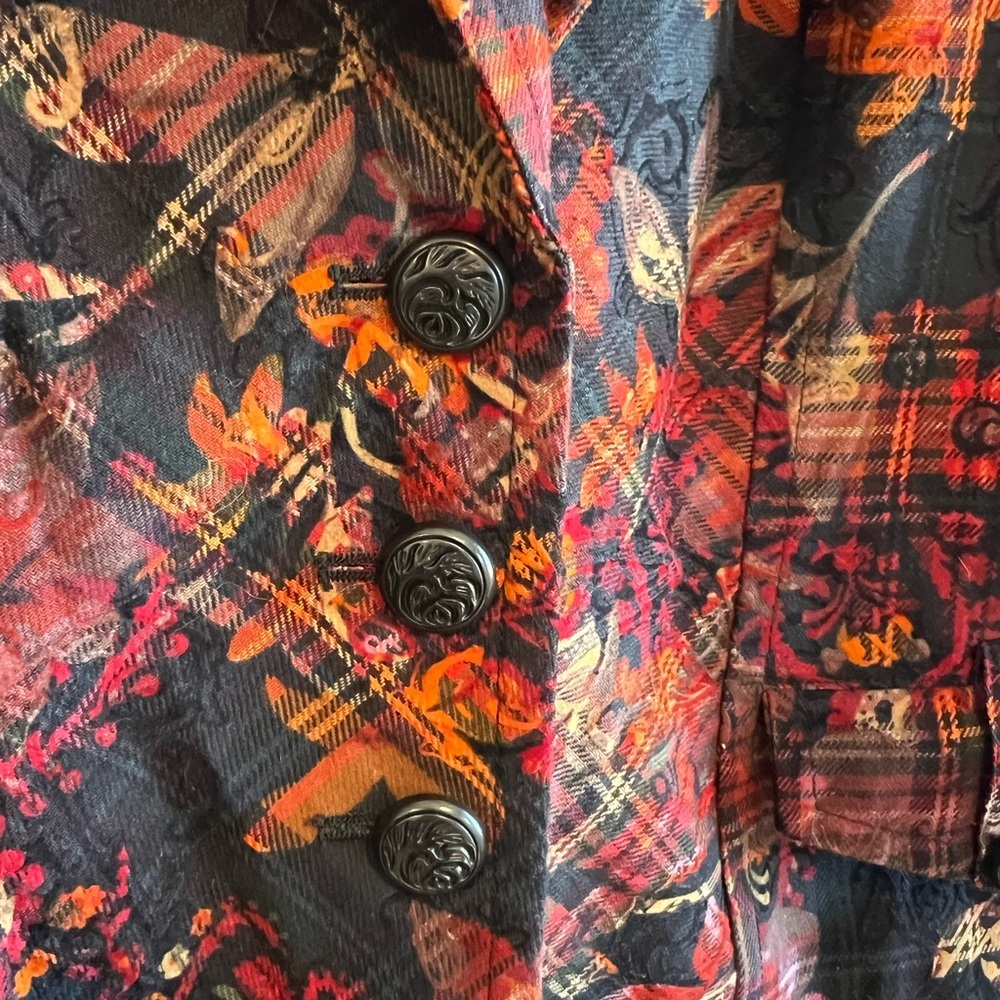 Coldwater Creek women’s jacket petite 10 Paisley plaid cottage core - Picture 5 of 8